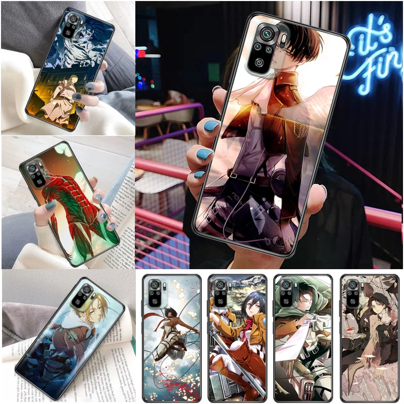 

Attack On Titan Armin Arlert Levi Eren Jager Mikasa Ackerman Phone Case For Xiaomi Redmi Note 10 10T Pro 5G Carcasa Coque