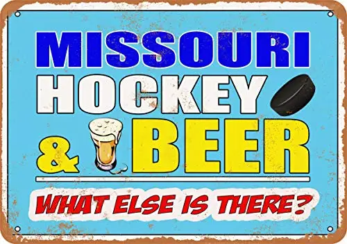 

Metal Sign - Missouri Hockey and Beer - Vintage Look