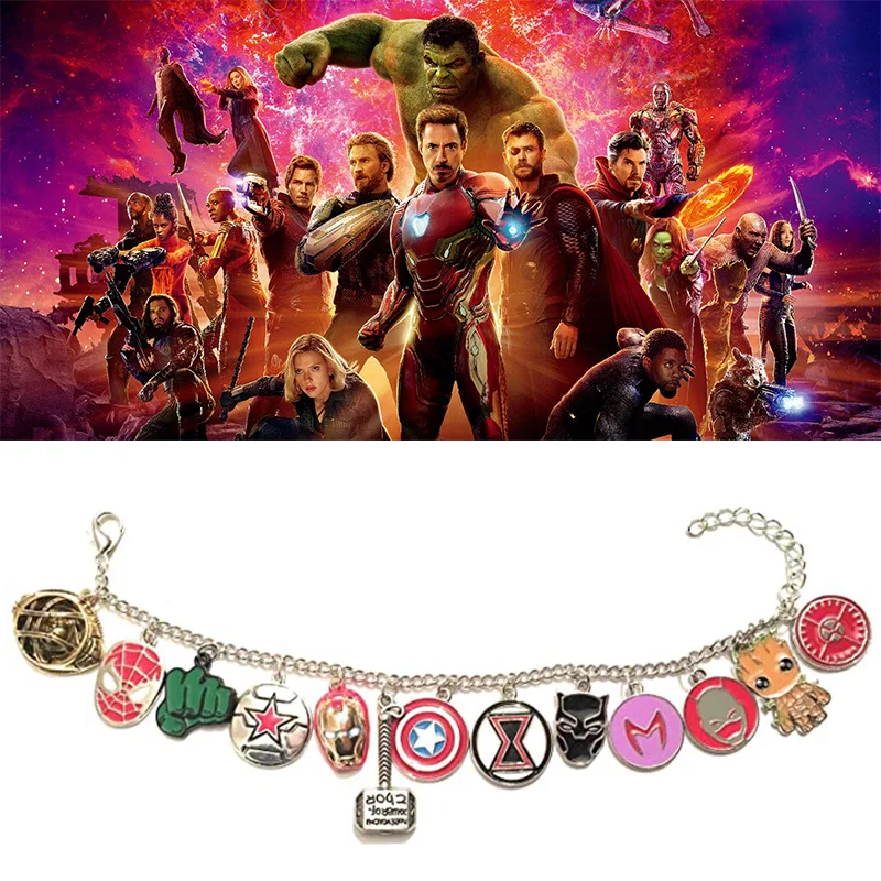 Винтажный браслет с подвесками в виде супергероев для косплея браслеты цепочки