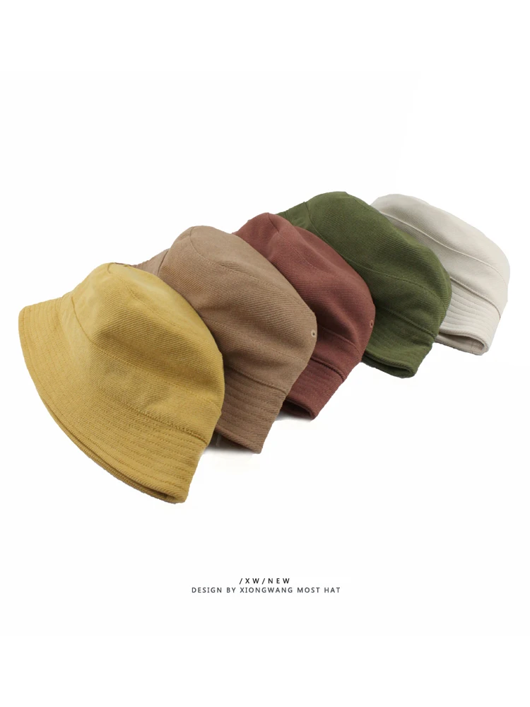 

Designers small Fisherman hat women's Japanese small head adjustable solid color bucket cap basin cap cold wind hats for women
