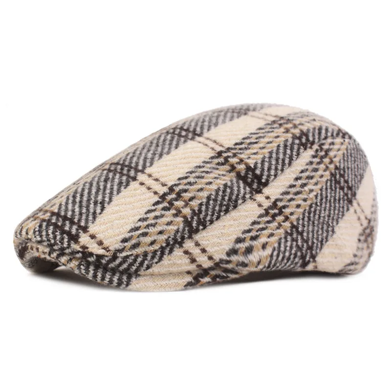 Весенне-осенние шерстяные смешанные кепки Fibonacci в сетку для мужчин газетчика из