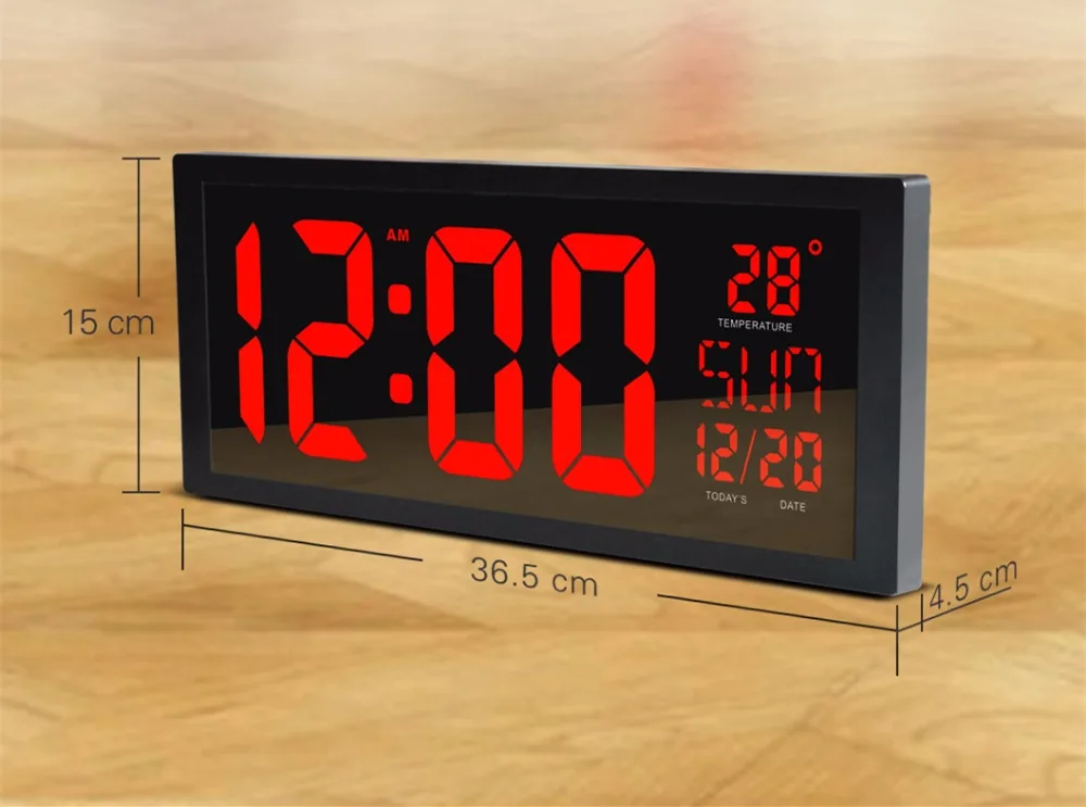 HD LED настенные часы с большим экраном домашние настольные часы с календарем Функция экономии времени дневного света светодиодные электронные часы с термометром