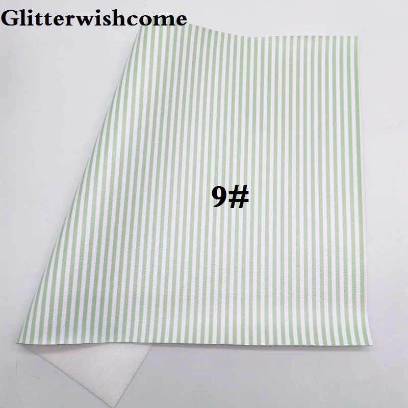 9 Glitterwishcome 21X29 см A4 размер винил для бантов печатные полосы Кожа Fabirc искусственная кожа листы для бантов, GM184A - Цвет: 9