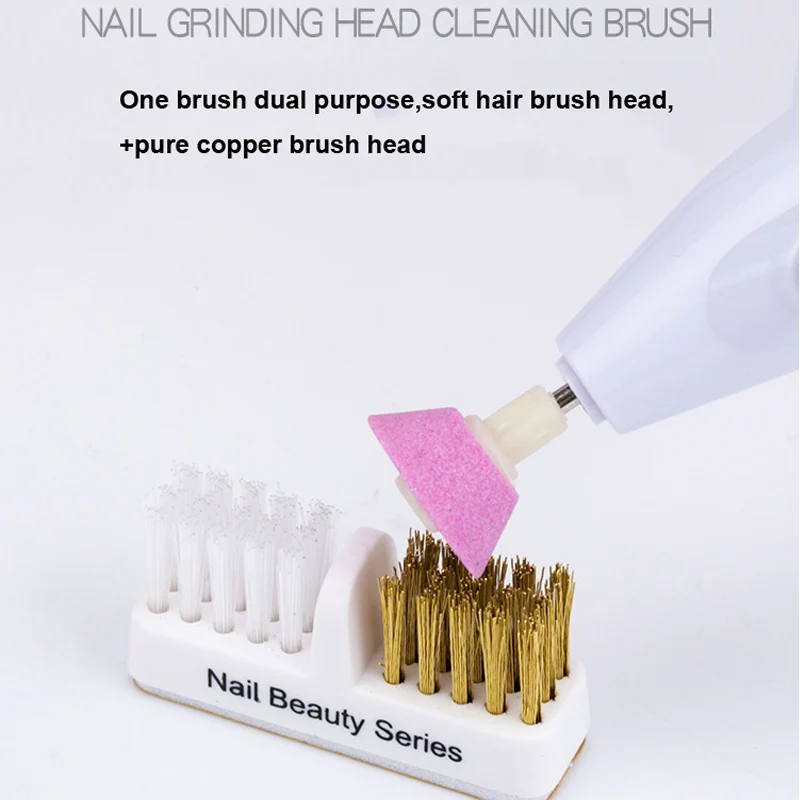 

1Pcs Dust Powder Cleaning Brushes Plastic & Copper Wire Nail Drill Bits Cleaning Brush For Nails Art Accessories Manicure Tools