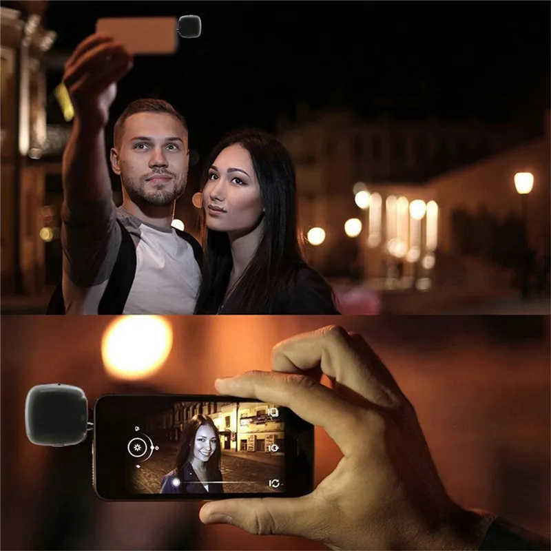 Mini 16 LED Camera Lamp Selfie Enhancing Dimmable Flash Light Rechargeable For iPhone Xiaomi Samsung (Black) | Электроника