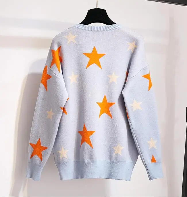 Женский комплект из свитера и джинсовых брюк жаккардовый джемпер рваные