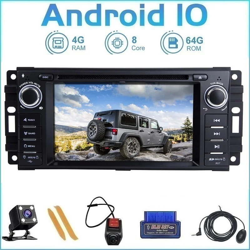 Автомобильный мультимедийный плеер ZLTOOPAI Android 10 для Dodge Ram Challenger Jeep Wrangler JK GPS радио