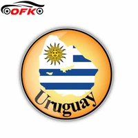 car styling uruguay flag round sticker pvc decal 11cm11cm