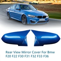 1pair rear view mirror cover cap car accessories fit for bmw f20 f21 f22 f30 f32 f36 x1 f87 m3 2011 2018 red blue white gray