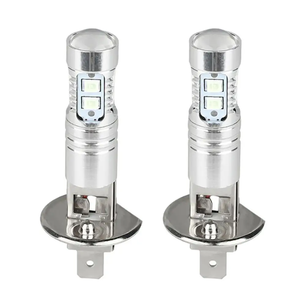 

1 Pair Dc 12v H3 H1 10smd 2835 Super Bright Car Led Fog Light Headlight Bulbs