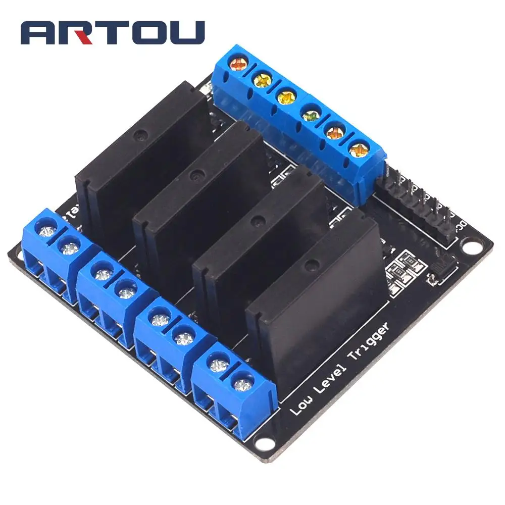 3-24В 4-канальный твердотельный релейный модуль низкого уровня реле DC-DC PCB SSR AVR DSP