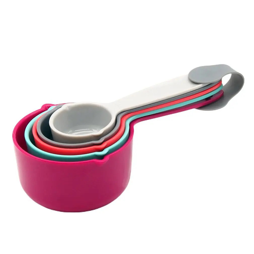 

5 Pcs Measuring Spoon Double Scale Identification Integrated Molding Process Close Fitting Detachable Buckle Design