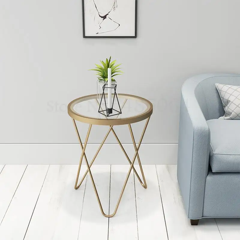 Скандинавский простой современный креативный стеклянный журнальный столик из