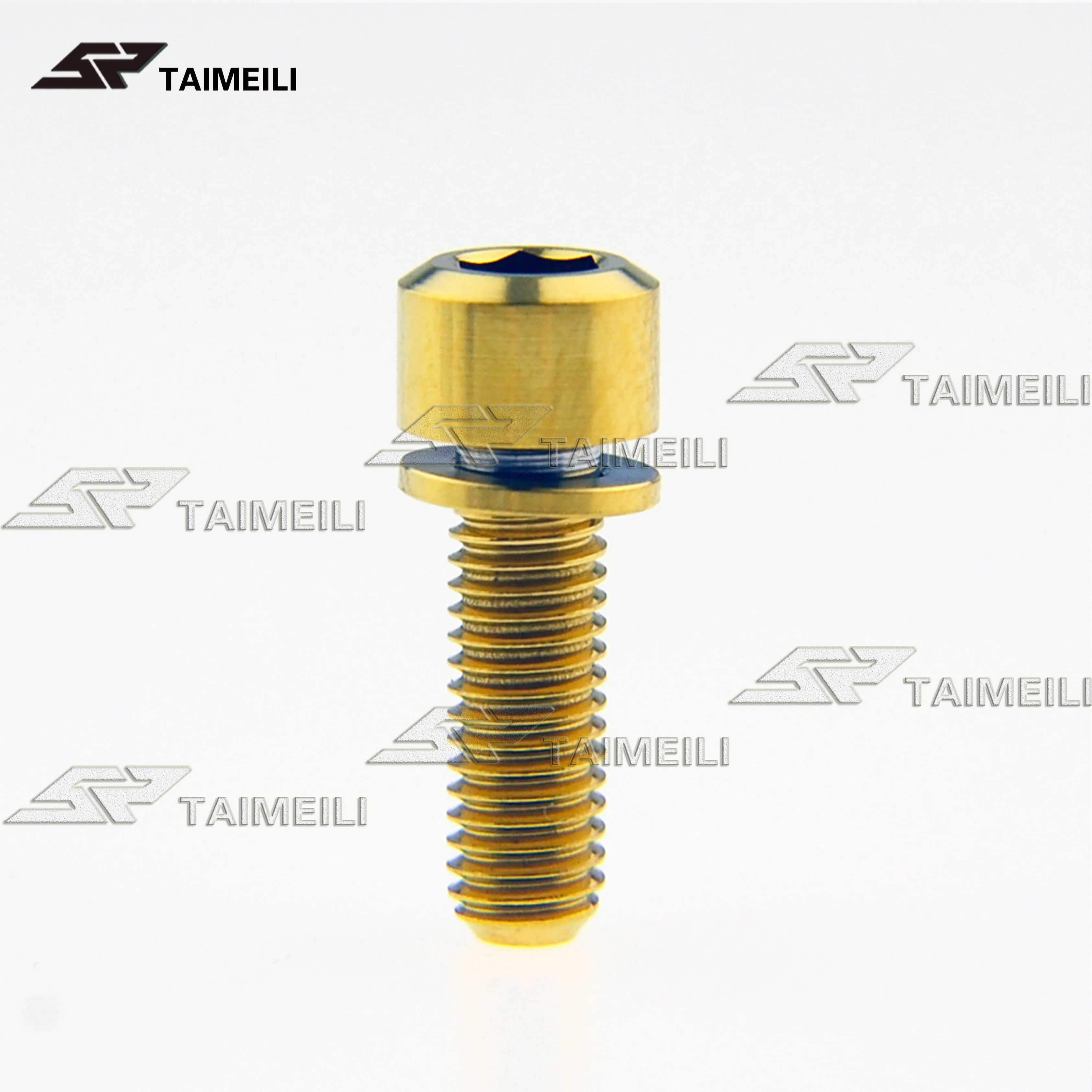 Золотой Титановые винты M5x16mm M5x18mm M5x20mm цилиндрическая головка без линяющих шайб крепежные винты для велосипеда - Цвет: Золотой