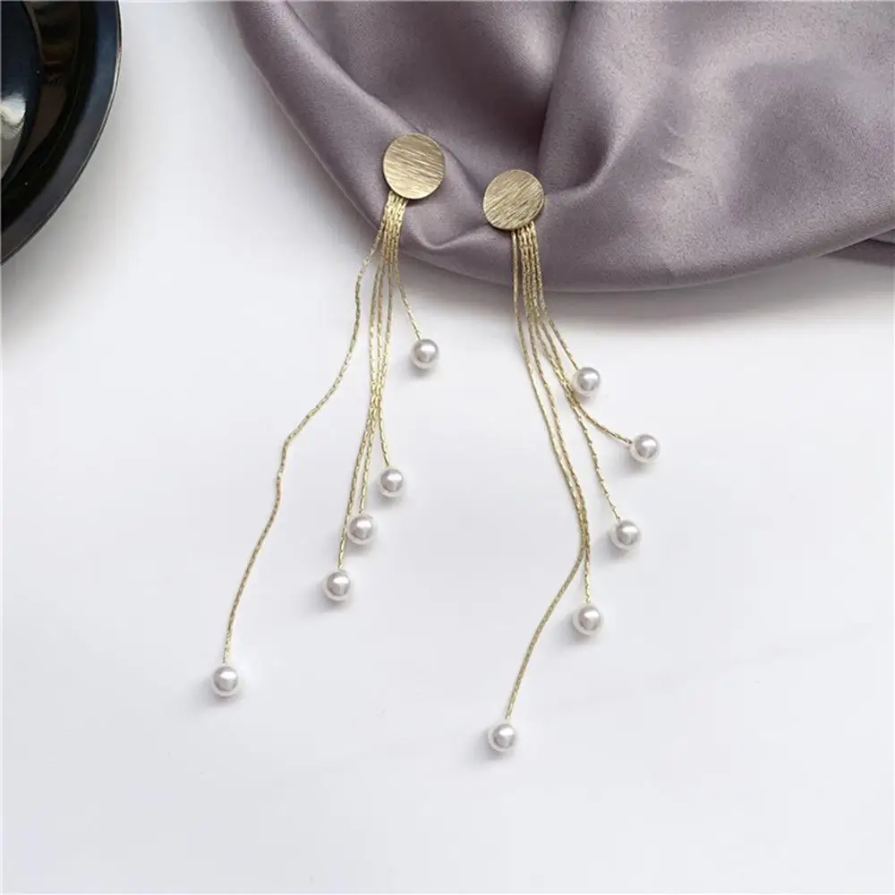 Женские Элегантные посеребренные Висячие Стразы длинные висячие серьги в стиле