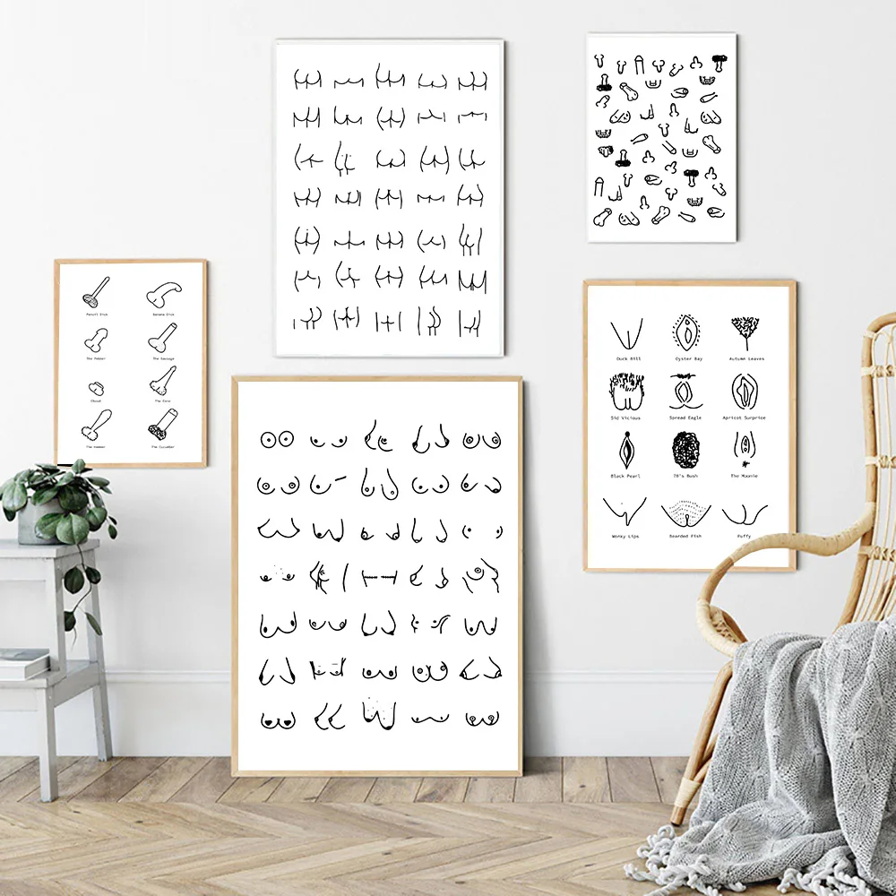 Минимализм Сексуальная повязка на грудь рисунок холсте постеры и принты