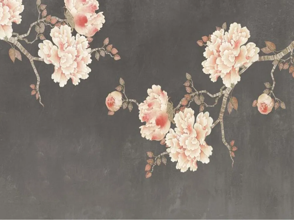 Milofi большие обои на заказ 3d Ручная роспись ручная работа пион цветы богатый фон