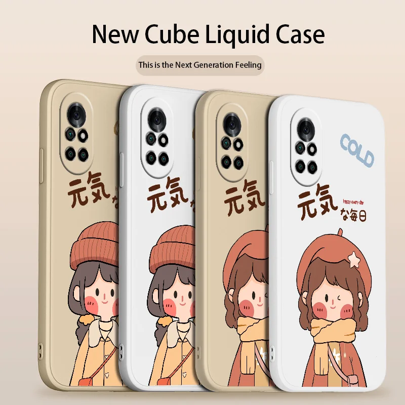 

Anime Girl Phone Case For Huawei Nova8 8Pro 8SE Nova 7 7Pro 7SE 6 6se 5 5Pro 5Z 5I 5Ipro 5T 4 4E Liquid Silicone Cover