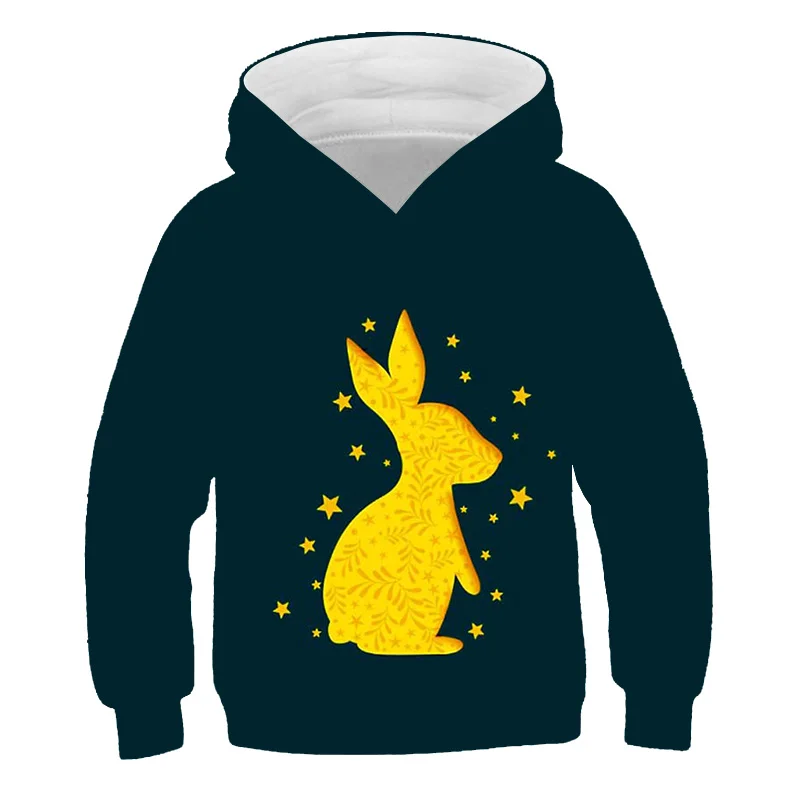 

Kids Hoodie 3D Printed 3-12 Years Old Boys Girls Clothes New Lovely Rabbit Long Sleeve Sweatshirt Cool Hip Hop Tops Child Gift