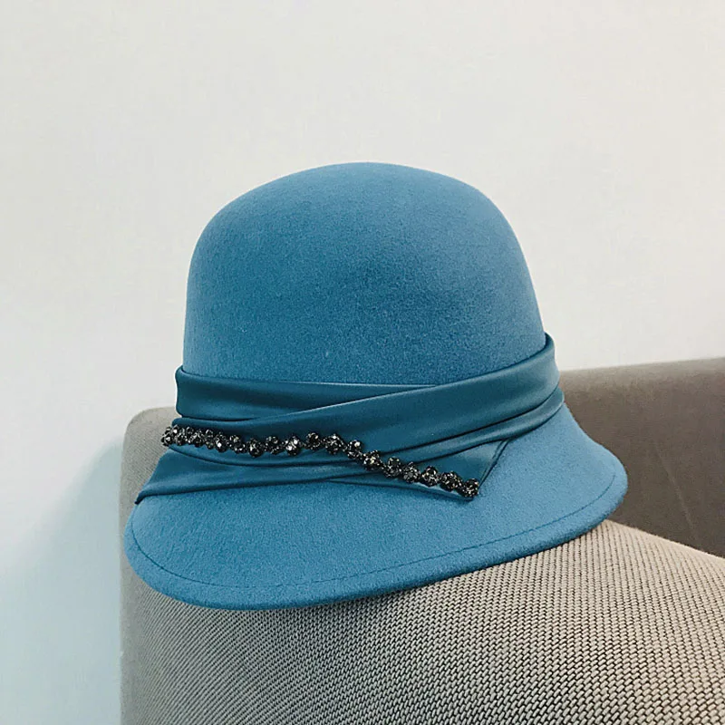 Винтажная шерстяная фетровая шляпа Fibonacci элегантные женские шляпы женская