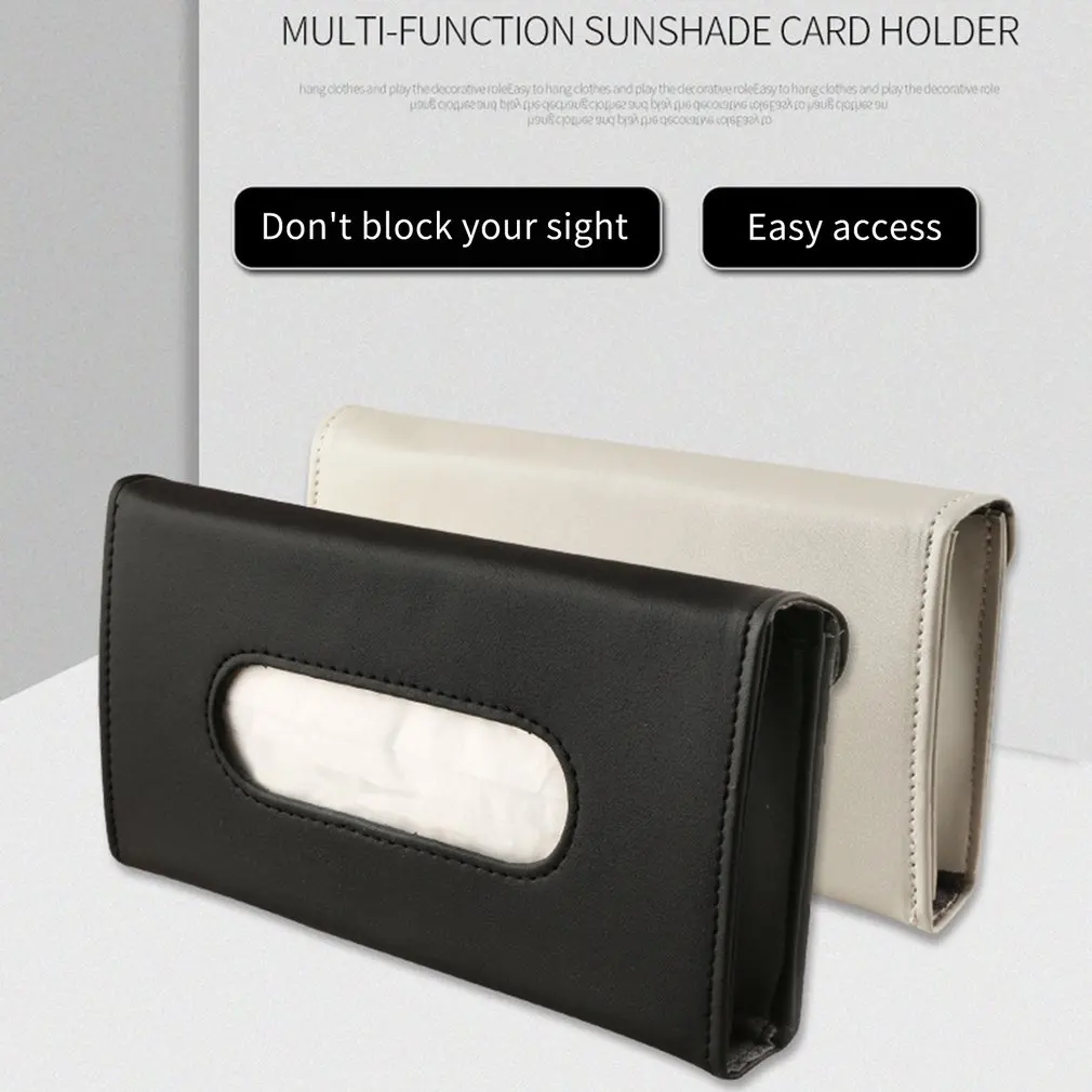 

Car Tissue Holder Hanging Paper Towel Clip PU Leather Tissue Box Carton Towel Sets Car Sun Visor Tissue Bag Car Accessories