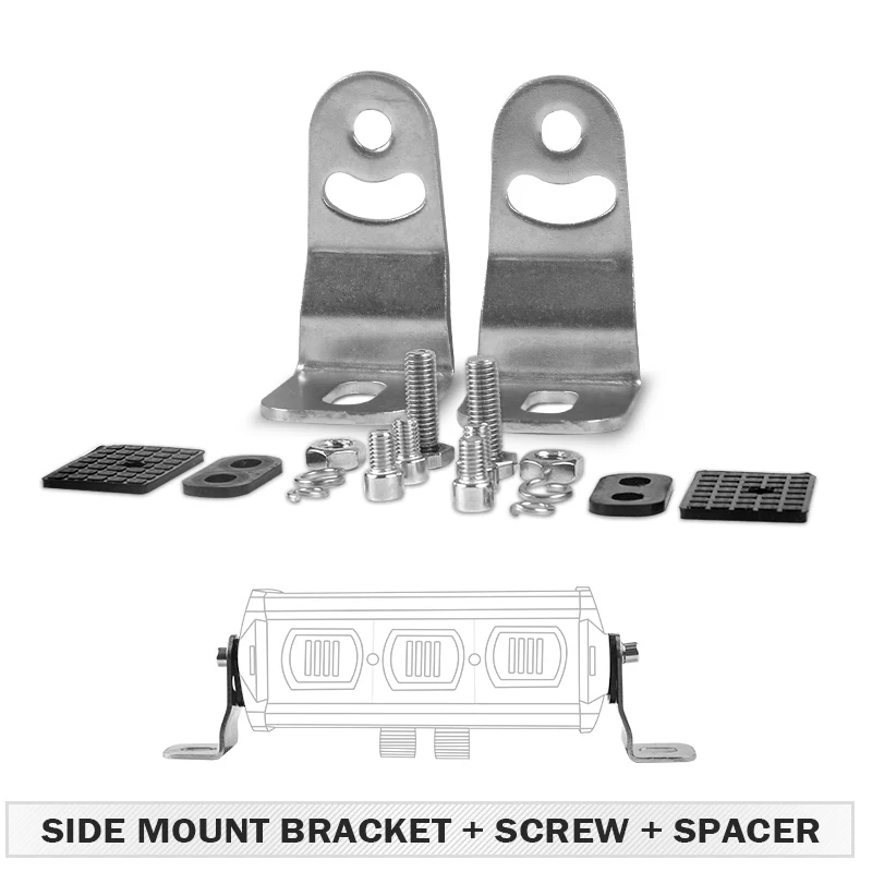 One set Side Bracket Racbox 8 до 14 лет, 20 27; большие размеры 34-40 дюймов 6D объектив Автомобильный светодиодный рабочий светильник бар 6000K белое пятно луча для бездорожья 4x4 грузовик УАЗ ATV внедорожник ели 12V 24V - Цвет: One set Side Bracket