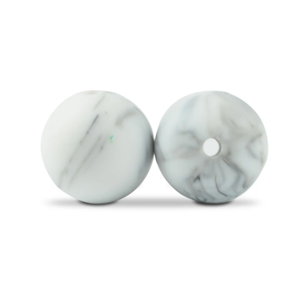 LOFCA-collar de dentici&oacute;n para beb&eacute;, cuentas redondas de silicona de 22mm, sin BPA, cadena de chupete de silicona de grado alimenticio, 50 Uds.-5