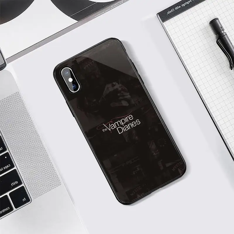 

journaux des vampires Phone Cases Tempered glass For iphone 5C 6 6S 7 8 plus X XS XR 11 PRO MAX