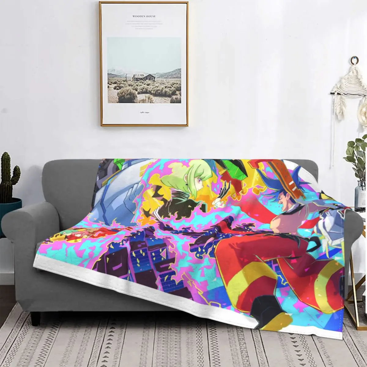 

Promare Galo Thymos Science Fiction Movie Blankets Coral Fleece Plush Decoration Bedroom Bedding Couch Bedspread