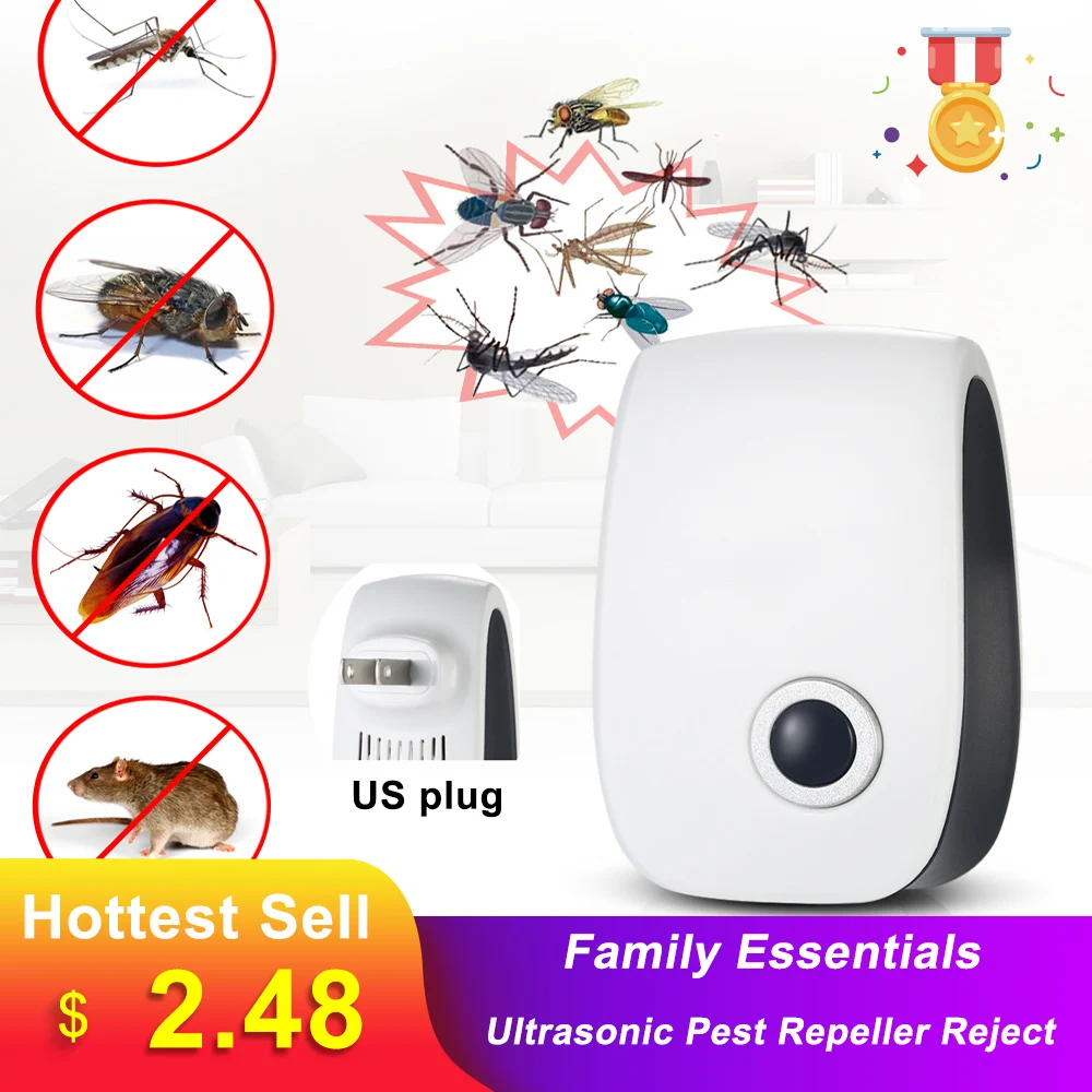 Ультразвуковой Отпугиватель вредителей электронный репеллент насекомых от