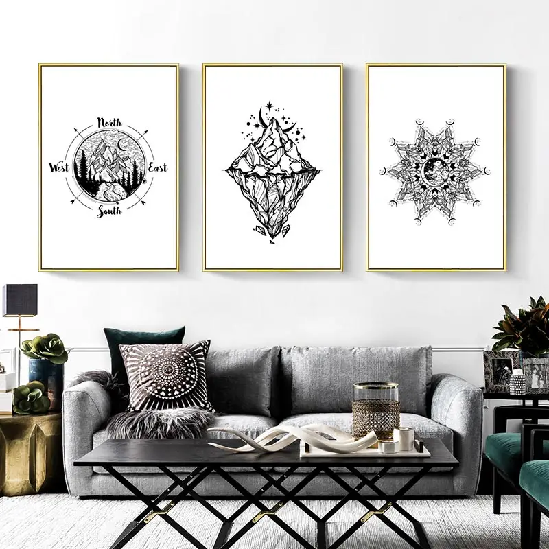 Скандинавский фон настенное художественное оформление живопись маленький