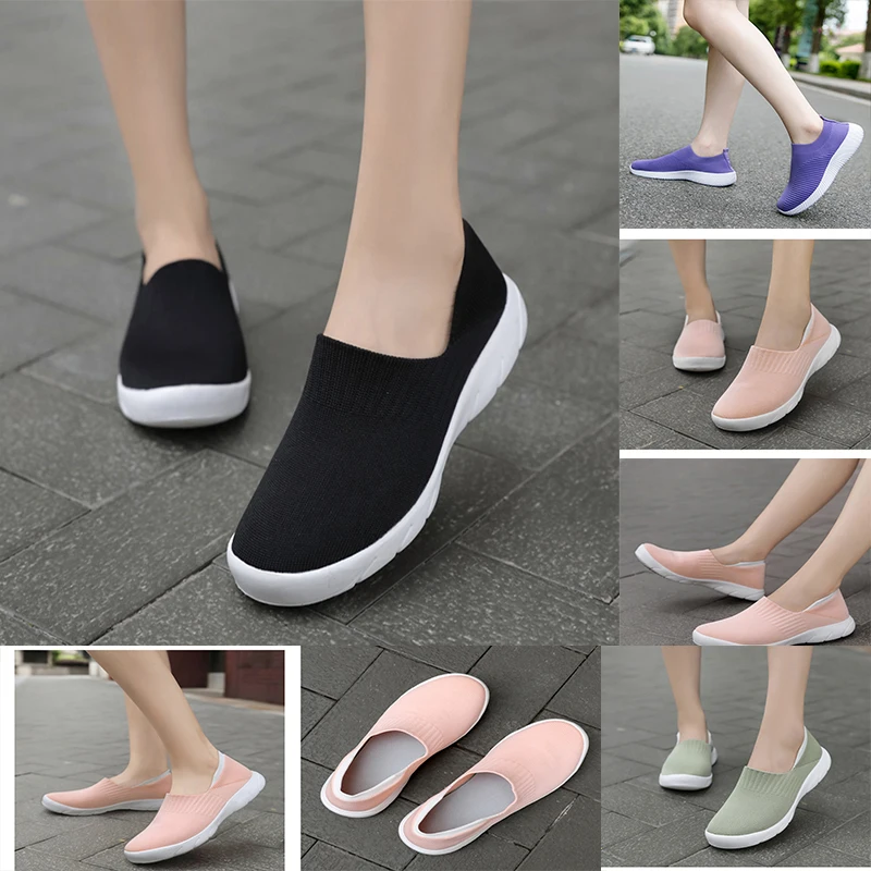 

New women's shoes spring and summer high quality comfortable breathable shoes grey black green leisure flat shoes 022