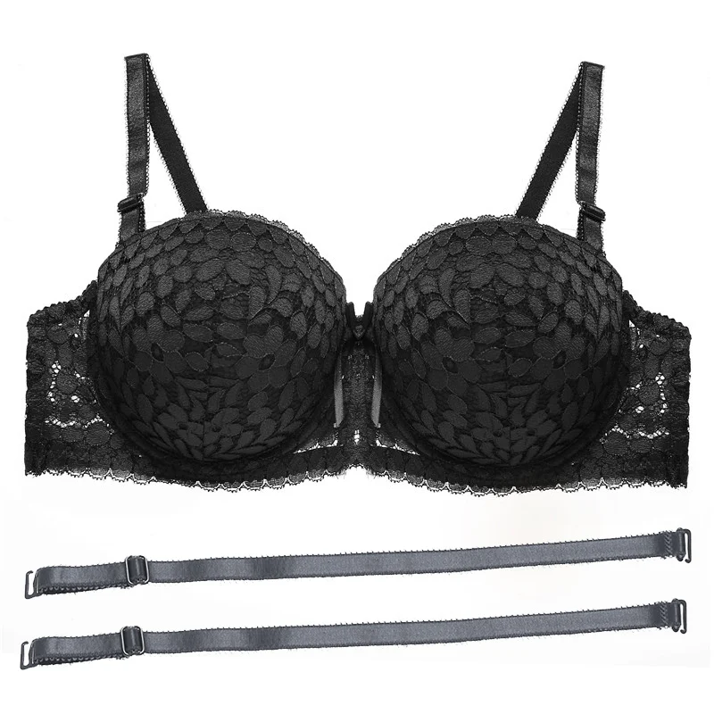 Кружевной бюстгальтер Пушап для женщин на косточках с рисунком цветов Нижнее