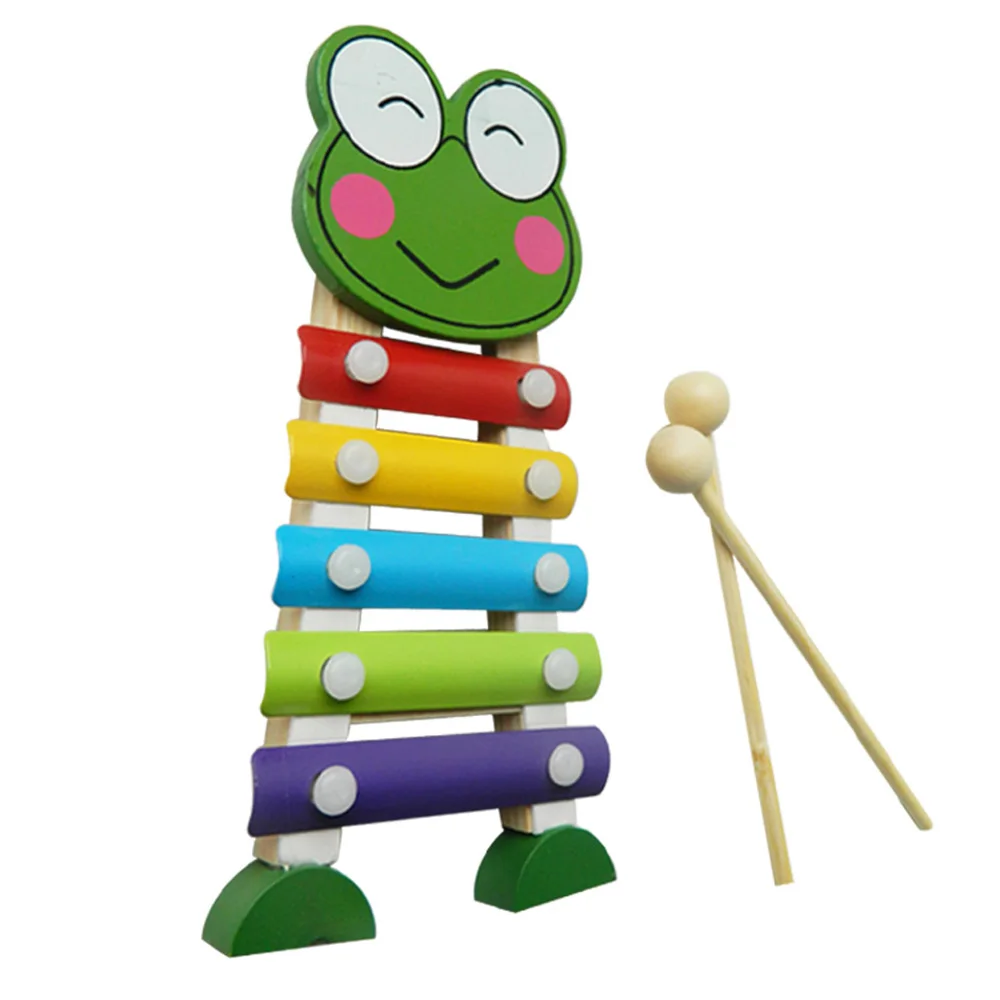 Детский Радужный деревянный 5 Note мультяшный стоячий ксилофон glockenждение ручной