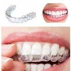 4 шт.компл. отбеливающий лоток для зубов силиконовая Ночная защита для рта для зубов зажимание зубов средство для укуса и сна