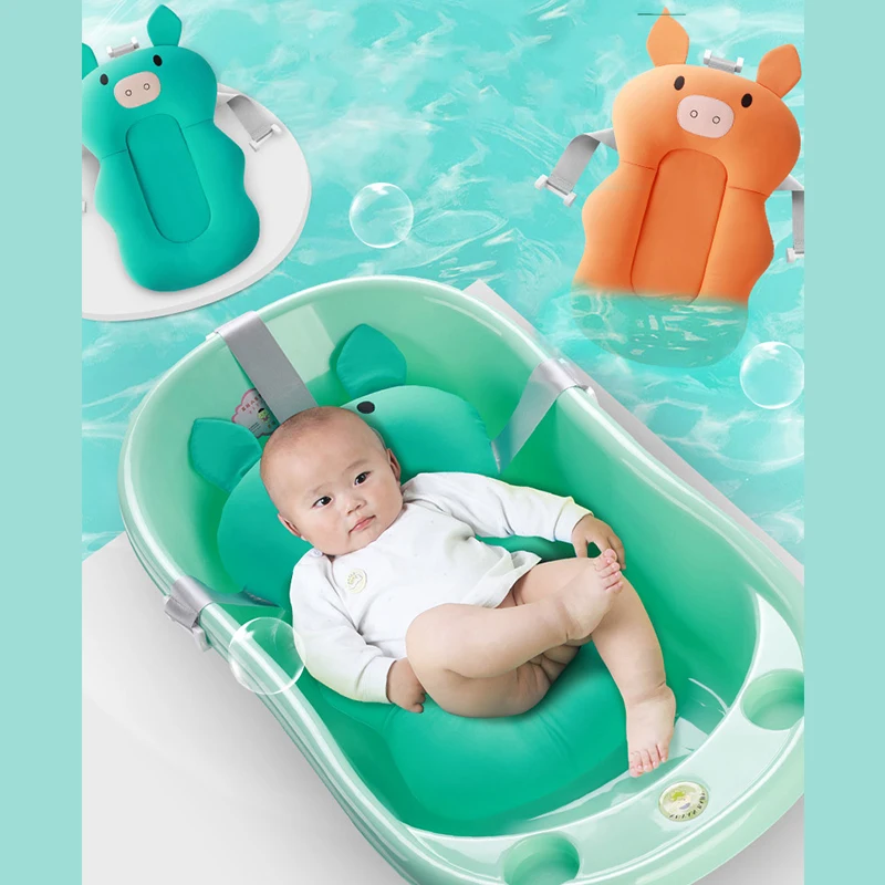 

Baby Bath Cushion Portable Newborn Bath Tub Pad Anti-Slip Cushion Seat Floating Bather Bathtub Pad Shower Support Mat Security