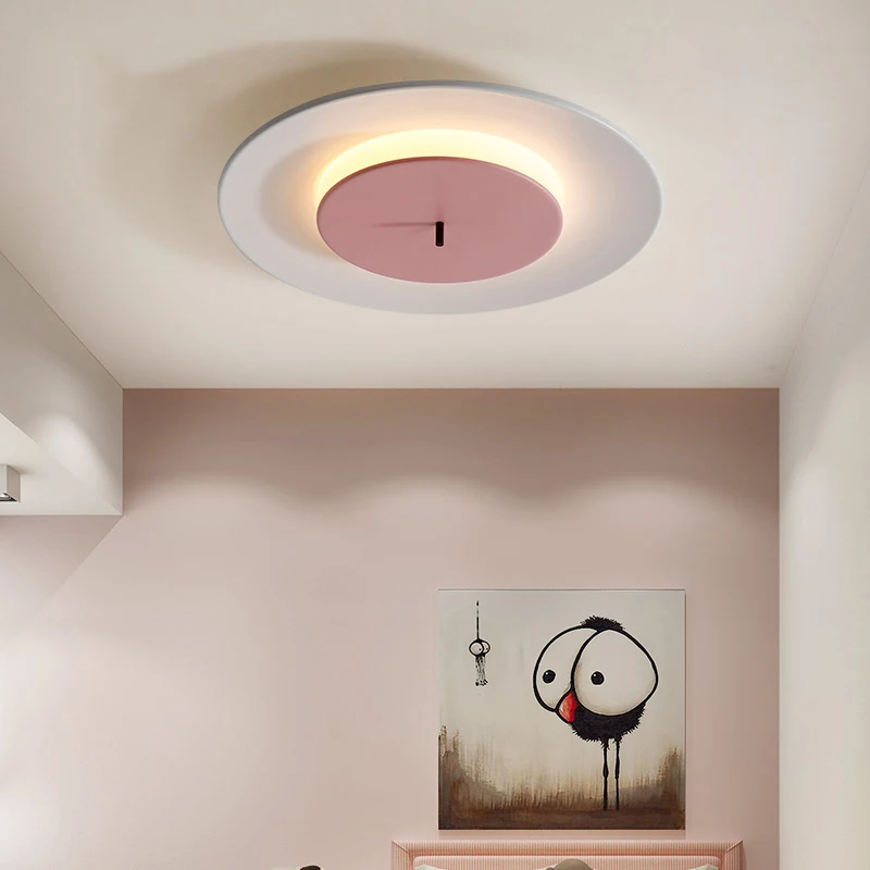 Luces de techo LED de macarr&oacute;n para habitaci&oacute;n de ni&ntilde;os, l&aacute;mparas de techo de hierro acr&iacute;lico para dormitorio n&oacute;rdico, accesorios de iluminaci&oacute;n para pasillo de 90-260V-3