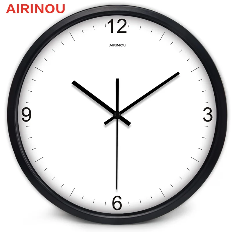 

White Brief Simple BIg Large Wall clock, office Living Room Non Ticking Sound