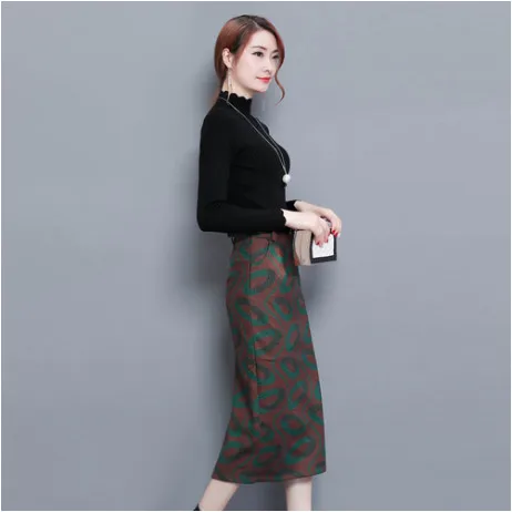 2020 новый элегантный халат OL Офисная Рабочая одежда юбки с принтом корейские
