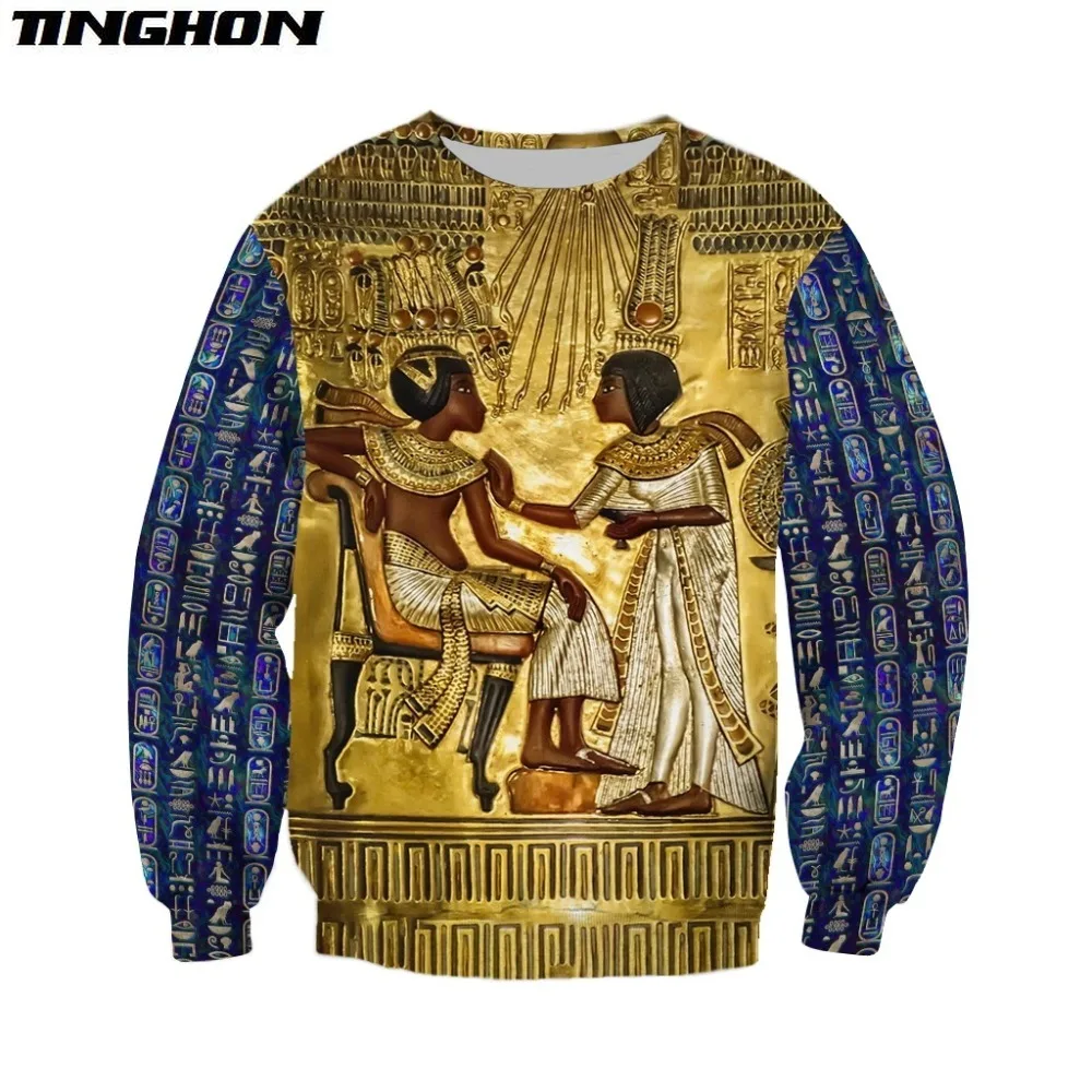 XS 7XL таинственный ретро древний Египетский Тотем Фараона 3d толстовки/Свитшот