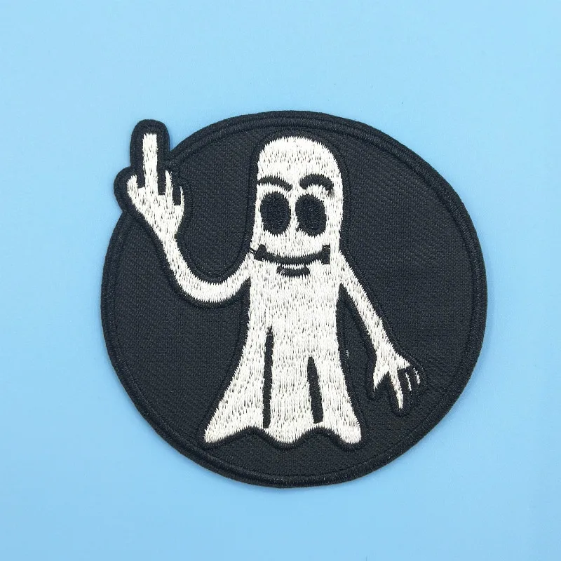 Милый средний палец озорной Спектер Презирающий значок забавный белый