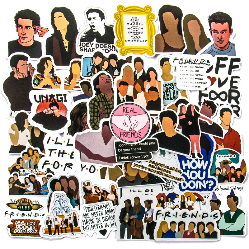 

10/30/50 Pcs Friends Stickers Pvc Waterproof for Bicycle Luggage Refrigerator Guitar Skateboard Graffiti Stickers Classic Toy