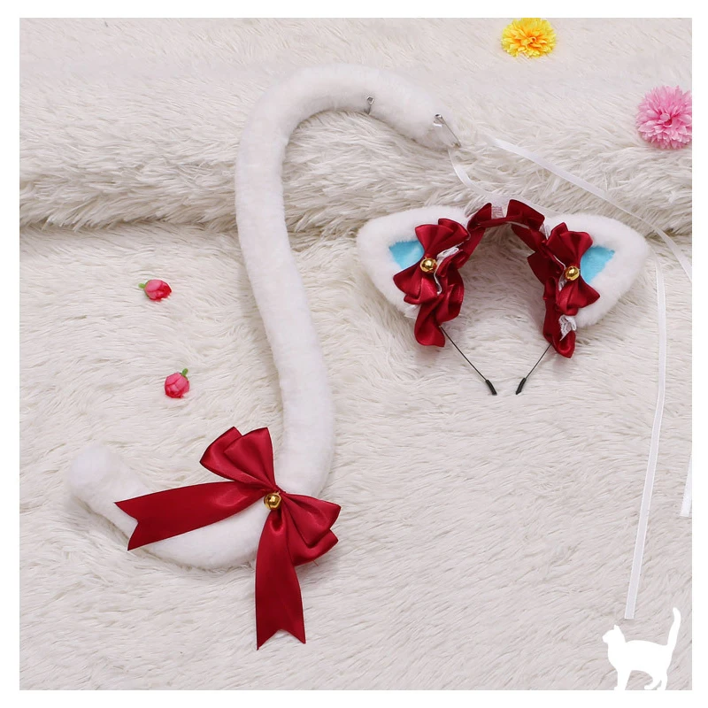 

Новинка, плюшевая повязка на голову с кошачьими ушками из аниме «лисицы» для девушек, комплект одежды для домохозяек, реквизит для вечеринк...