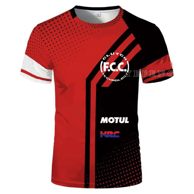 

For Honda HRC Moto GP New Summer Red Black Motocross Quick dry Racing Car Fan Team Motorcycle Bike Riding Cycling T-shirt