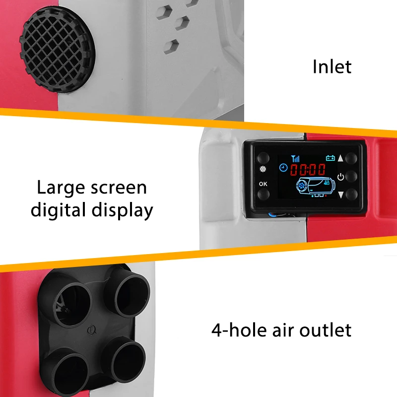 $72.27 Car Heater 5KW 12V 24V All In One Air Diesels Heater Parking Heater With Remote Control LCD Monitor for RV Motorhome Truck Boat