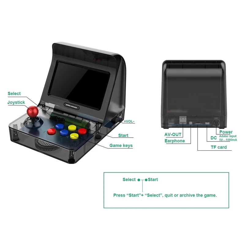 POWKIDDY A8 Retro Mini Games Console 64Bit Video Game Built-In 3000 Handheld Player Best Gift RETRO ARCADE |