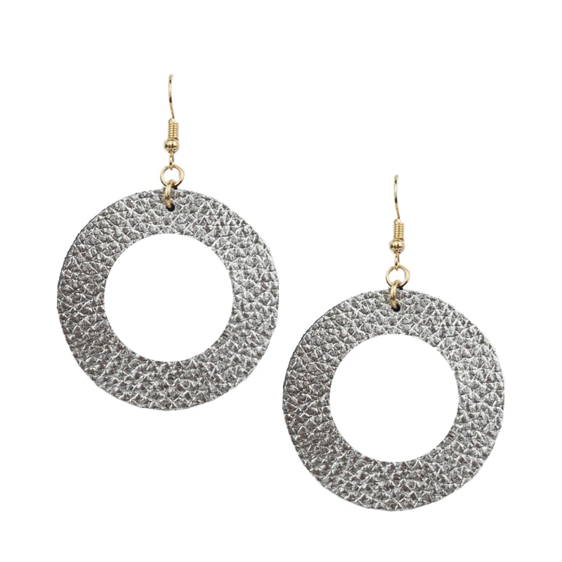 Женские круглые серьги M &amp G из натуральной кожи Простые Модные массивные