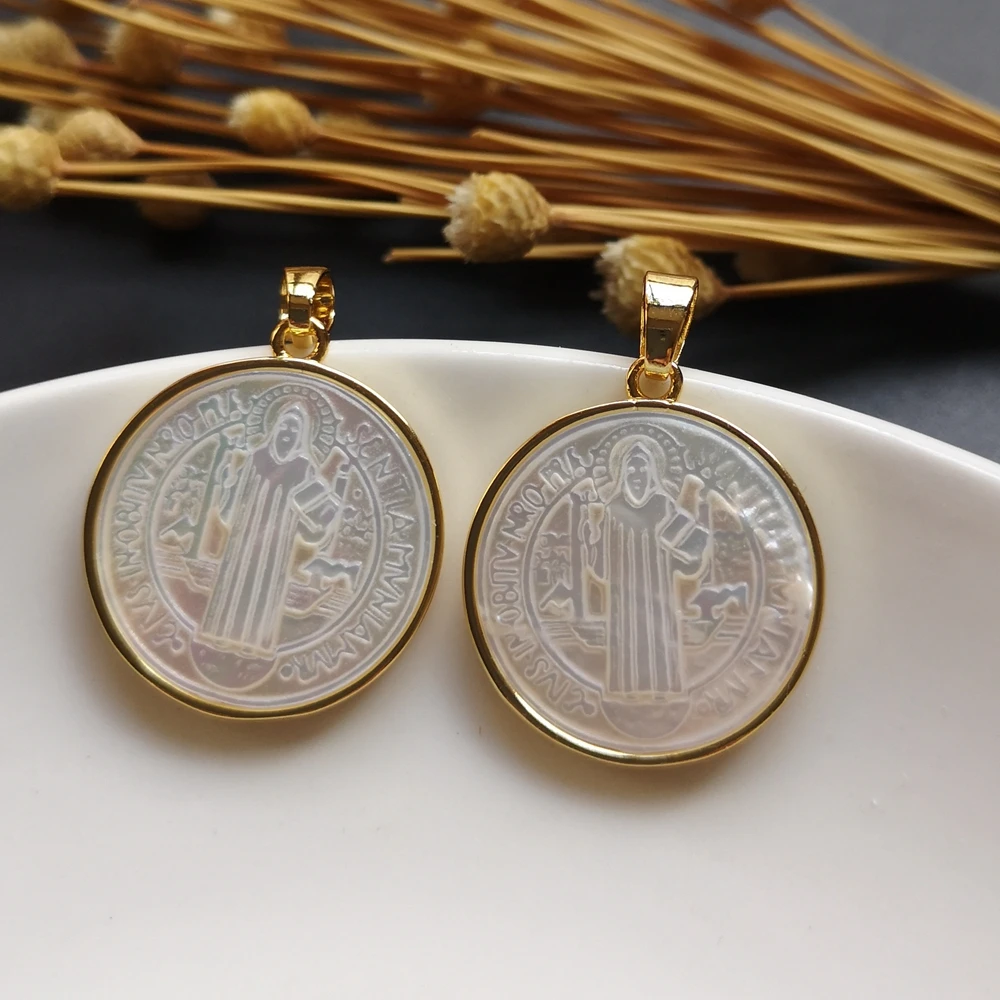 5 шт./лот 21 мм подвеска из натуральной жемчужной ракушки San Benito и шармы для