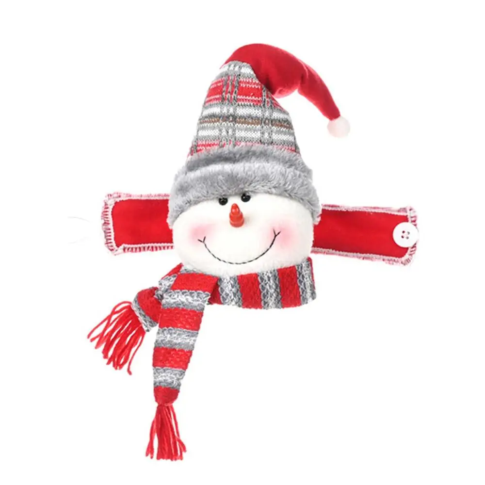 Флуоресцентный желтый Santa Clause Snowman Deer Dolls Curtain Buckle Christmas Decoration for Home New Year Party Decor weihnachtsdekoration#35 - Цвет: Флуоресцентный желтый