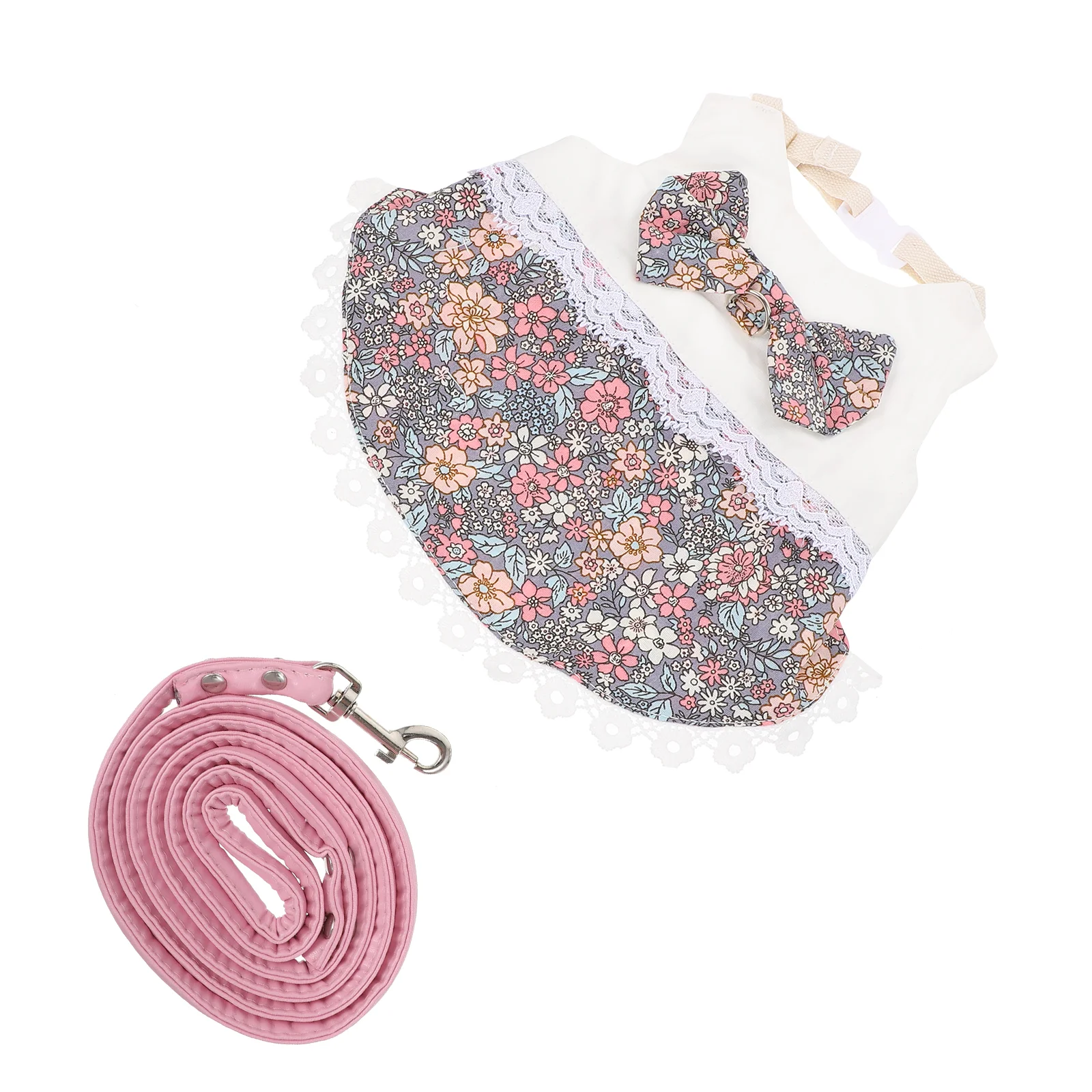 

1 комплект красивых кружевных платьев с кроликом, безопасные шлейки для домашних животных, одежда с принтом, товары для домашних животных